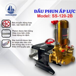 Đầu Phun Áp Lực Piston inox SUPER SHIP SS-120-2B
